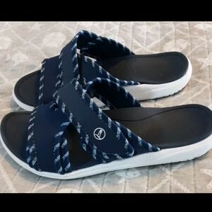 Lands End Women’s Water Poolside Slide/Sandals Size 7.5 Navy Sandal